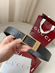 Gucci GG Belt With Rectangular Buckle Black Gold 3.5cm - 3