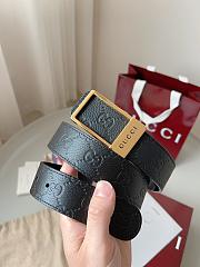 Gucci GG Belt With Rectangular Buckle Black Gold 3.5cm - 1