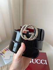 Gucci Interlocking G Leather Belt Black - 1