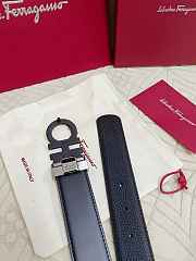 Salvatore Ferragamo Reversible And Adjustable Gancini Belt Smooth/ Grained Calfskin Black 3.5cm - 5