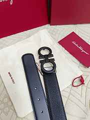 Salvatore Ferragamo Reversible And Adjustable Gancini Belt Smooth/ Grained Calfskin Black 3.5cm - 6