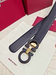 Salvatore Ferragamo Reversible And Adjustable Gancini Belt Smooth/ Grained Calfskin Black Gold 3.5cm - 2