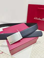 Salvatore Ferragamo Reversible And Adjustable Belt Smooth/ Grained Calfskin Black 3.5cm - 5