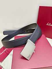 Salvatore Ferragamo Reversible And Adjustable Belt Smooth/ Grained Calfskin Black 3.5cm - 3