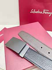 Salvatore Ferragamo Reversible And Adjustable Belt Grained Calfskin Black/ Brown 3.5cm - 3