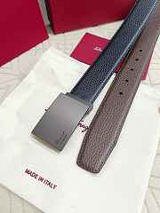 Salvatore Ferragamo Reversible And Adjustable Belt Grained Calfskin Black/ Brown 3.5cm - 5