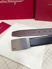 Salvatore Ferragamo Reversible And Adjustable Belt Grained Calfskin Black/ Brown 3.5cm - 6