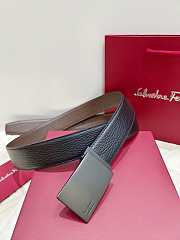 Salvatore Ferragamo Reversible And Adjustable Belt Grained Calfskin Black/ Brown 3.5cm - 4