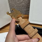 Celine Medium 25mm Triomphe Belt In Suede Calfskin Tobacco  - 6