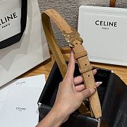 Celine Medium 25mm Triomphe Belt In Suede Calfskin Tobacco  - 5