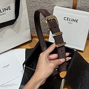 Celine Medium 25mm Western Belt In Grained Suede Calfskin Dark Brown - 6