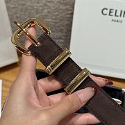 Celine Medium 25mm Western Belt In Grained Suede Calfskin Dark Brown - 4