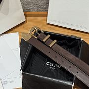 Celine Medium 25mm Western Belt In Grained Suede Calfskin Dark Brown - 2