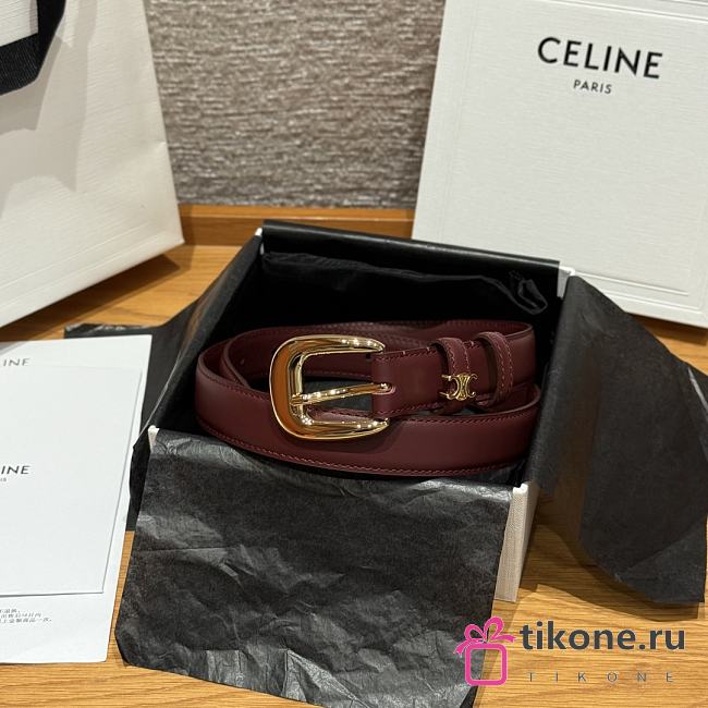 Celine Medium 25mm Vivienne Belt In Taurillon Leather Red - 1