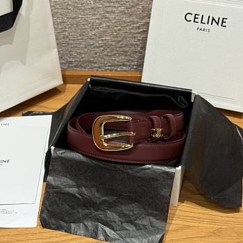 Celine Medium 25mm Vivienne Belt In Taurillon Leather Red