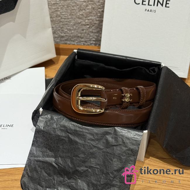 Celine Medium 25mm Vivienne Belt In Taurillon Leather Brown - 1