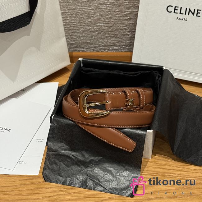 Celine Medium 25mm Vivienne Belt In Natural Calfskin Brown - 1