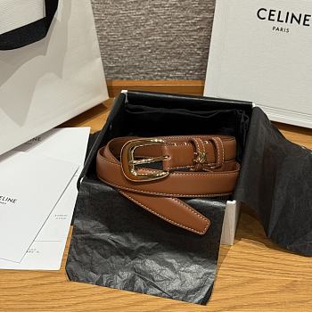 Celine Medium 25mm Vivienne Belt In Natural Calfskin Brown