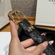 Celine Triomphe Embossed Calfskin Belt in Black with Gold Buckle 2.5cm - 6