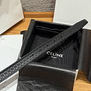 Celine Triomphe Embossed Calfskin Belt in Black with Gold Buckle 2.5cm - 3