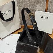 Celine Triomphe Embossed Calfskin Belt in Black with Gold Buckle 2.5cm - 2