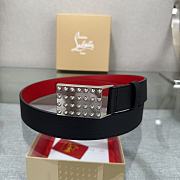 Christian Louboutin Funky Belt Calf Leather Black/ Red 3.5cm - 2