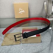 Christian Louboutin Belt Calf Leather Black/ Red 3cm - 3