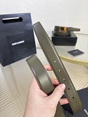 YSL Buckle Belt LA 66 In Smooth Leather In Green 3cm - 3