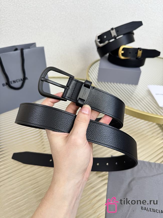 Balenciaga Suit Belt In Black Calfskin Matte Black  - 1