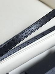 YSL Thin Anchor Belt In Leather Black Silver 1.2cm - 3