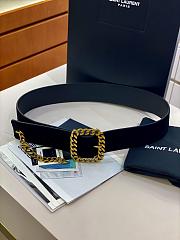 YSL Saint Laurent Black St Sulpice Chain Belt Suede 5cm - 6