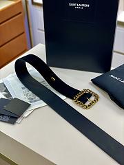 YSL Saint Laurent Black St Sulpice Chain Belt Suede 5cm - 5