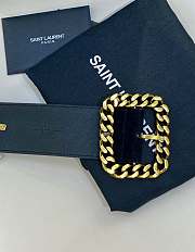 YSL Saint Laurent Black St Sulpice Chain Belt Suede 5cm - 4