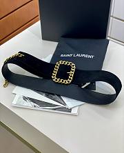 YSL Saint Laurent Black St Sulpice Chain Belt Suede 5cm - 3