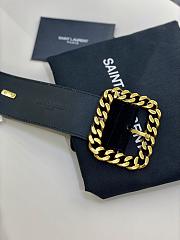 YSL Saint Laurent Black St Sulpice Chain Belt Suede 5cm - 2