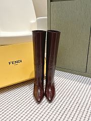 Fendi Arco Brown Hagfish Leather Boots 9.5cm - 4