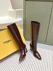 Fendi Arco Brown Hagfish Leather Boots 9.5cm - 2