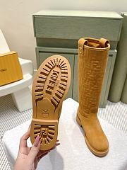 Fendi Filo Light Brown Suede Boots - 5