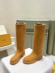 Fendi Filo Light Brown Suede Boots - 4