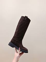 Fendi Filo Dark Brown Suede Boots - 1