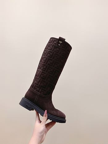 Fendi Filo Dark Brown Suede Boots