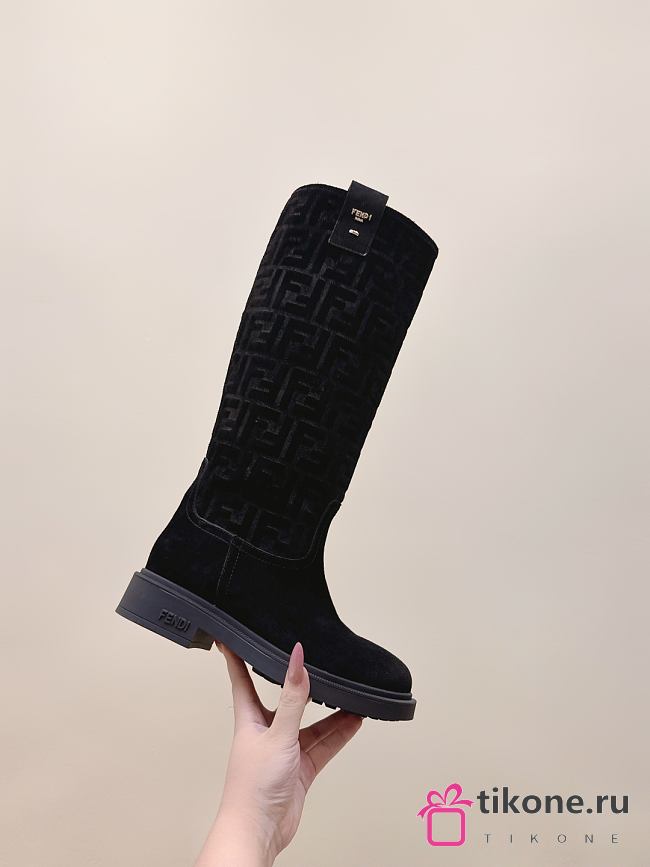Fendi Filo Black Suede Boots - 1