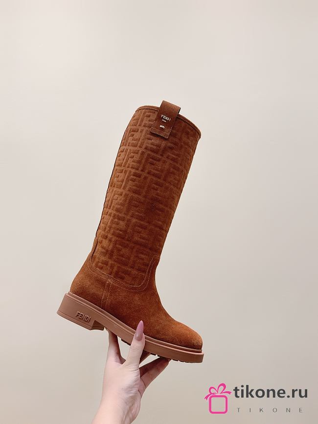 Fendi Filo Caramel Suede Boots - 1
