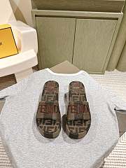Fendi Sunshine Brown Fabric Flatform Slides 60mm - 3