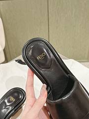 Fendi FF Baguette Motif Wide-Band Slides Black - 2