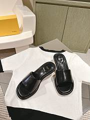 Fendi FF Baguette Motif Wide-Band Slides Black - 3