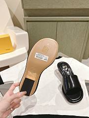 Fendi FF Baguette Motif Wide-Band Slides Black - 4