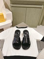 Fendi FF Baguette Motif Wide-Band Slides Black - 5