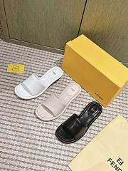 Fendi FF Baguette Motif Wide-Band Slides Black/ Beige/ White - 2