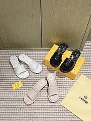 Fendi FF Baguette Motif Wide-Band Slides Black/ Beige/ White - 4